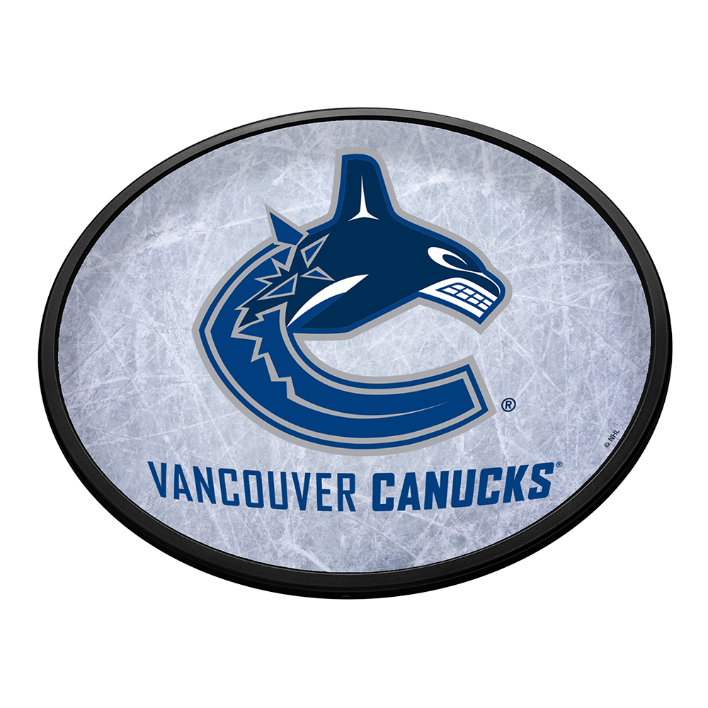 Vancouver Canucks Ice Rink Slimline Oval Lighted Wall Sign