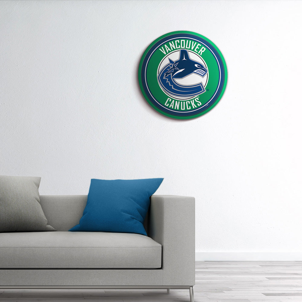 Vancouver Canucks Modern Disc Wall Sign Room View