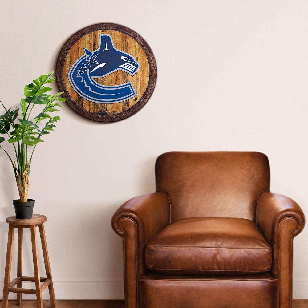 Vancouver Canucks Barrel Top Sign Room View