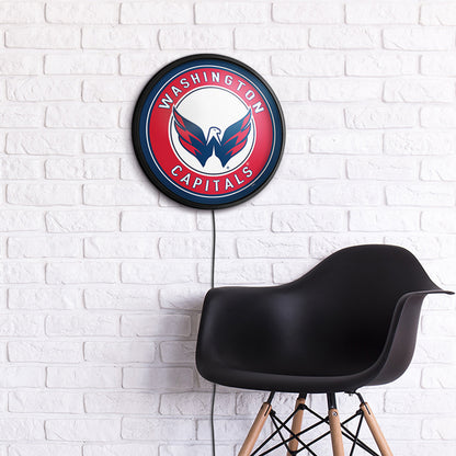 Washington Capitals Slimline Round Lighted Wall Sign Room View