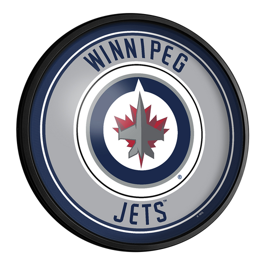 Winnipeg Jets Slimline Round Lighted Wall Sign