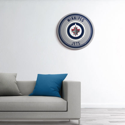 Winnipeg Jets Modern Disc Wall Sign Room View