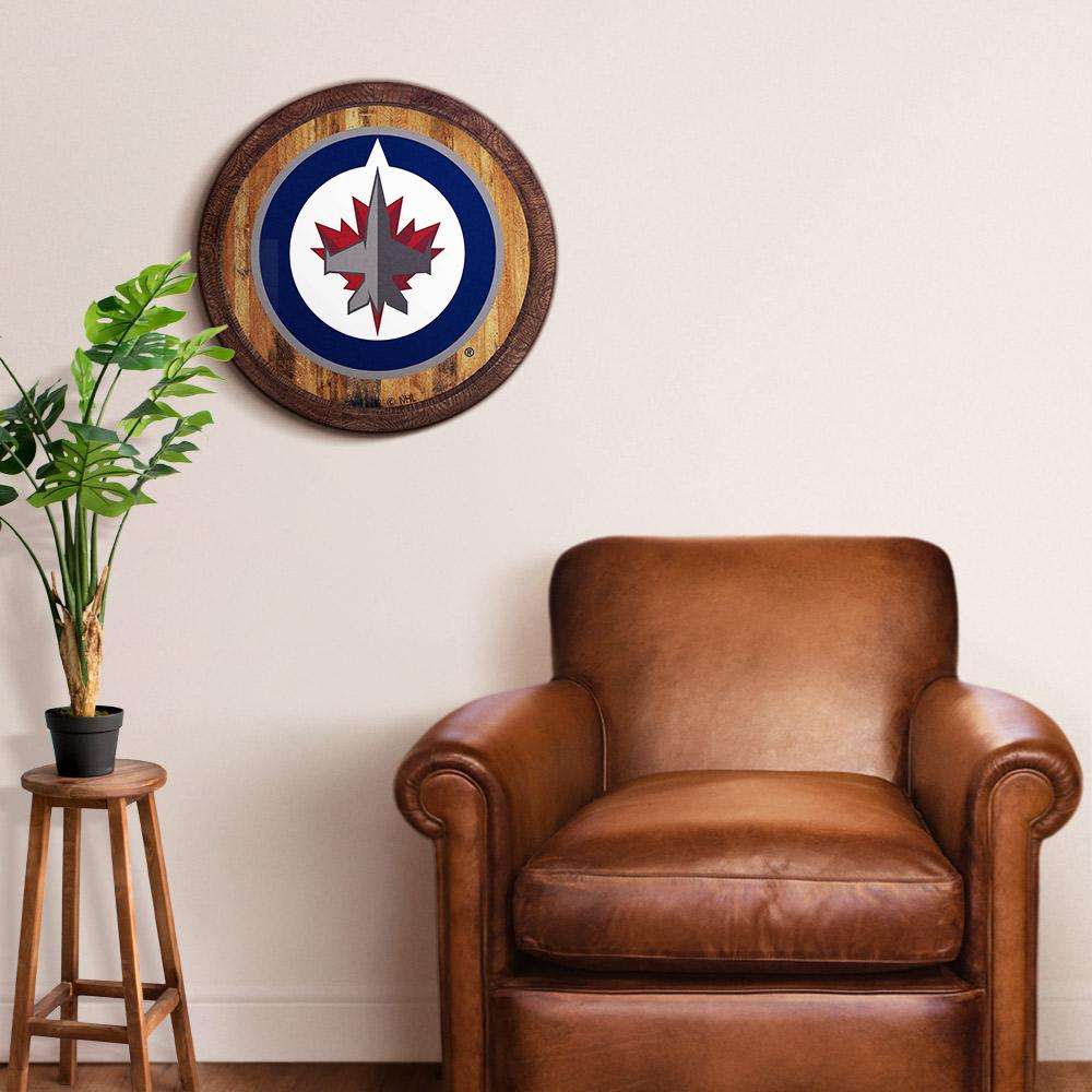 Winnipeg Jets Barrel Top Sign Room View