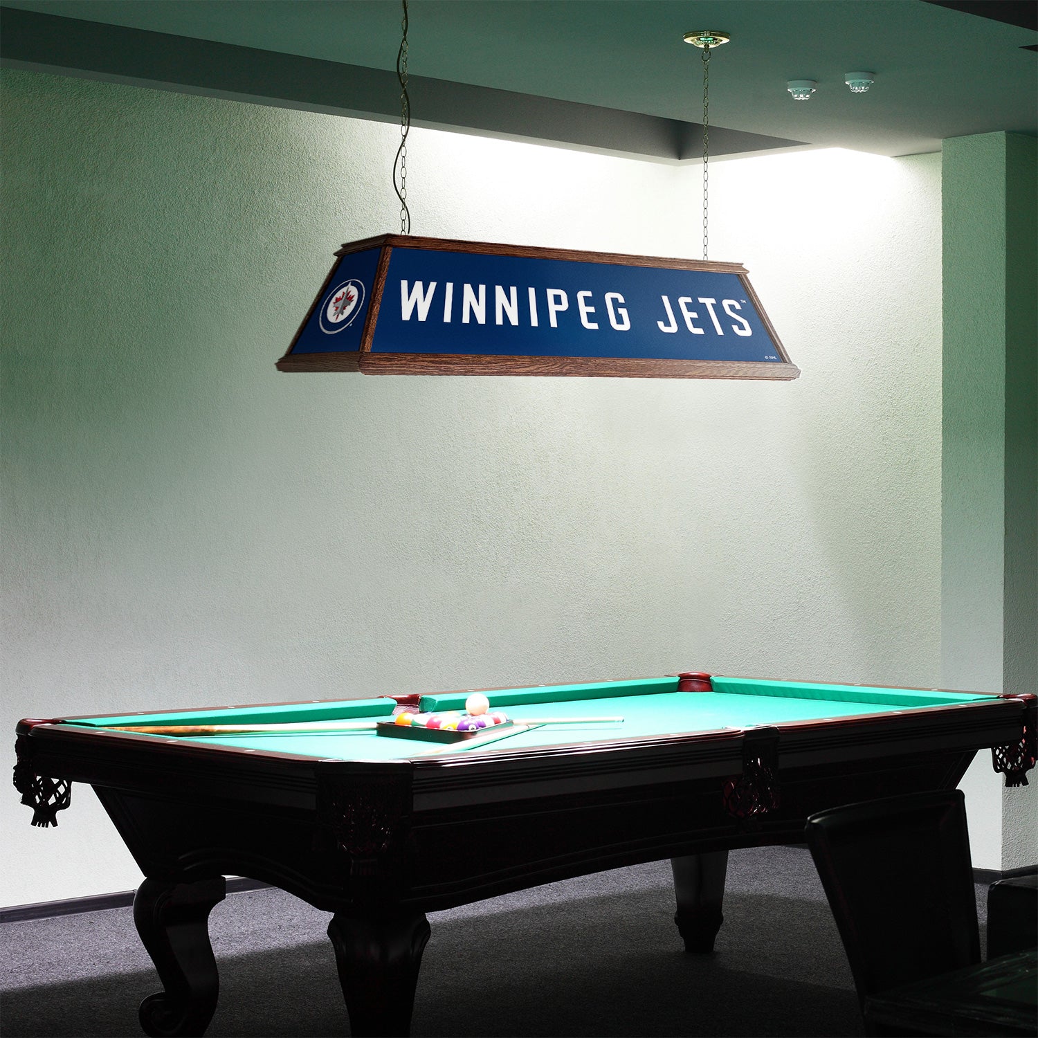 Winnipeg Jets Premium Pool Table Light Room View