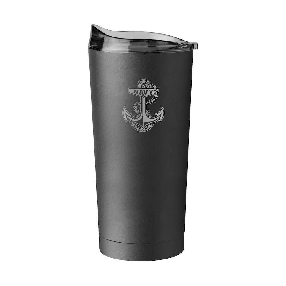 Navy Midshipmen 20 oz black etch travel tumbler