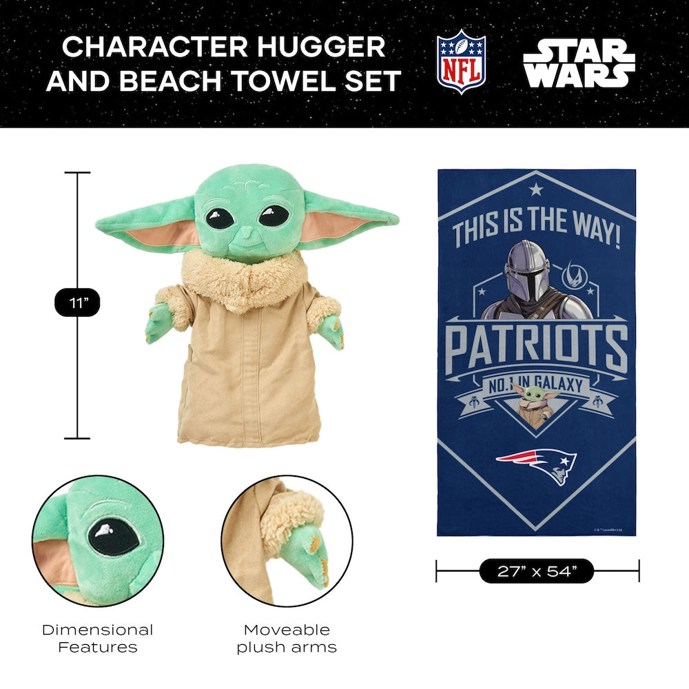 New England Patriots Baby Yoda Hugger and Towel 2