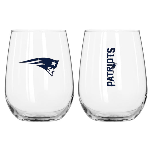 New England Patriots Stemless Wine Glass