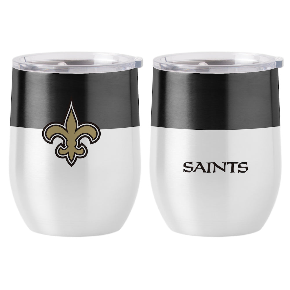 New Orleans Saints color block curved drink tumbler