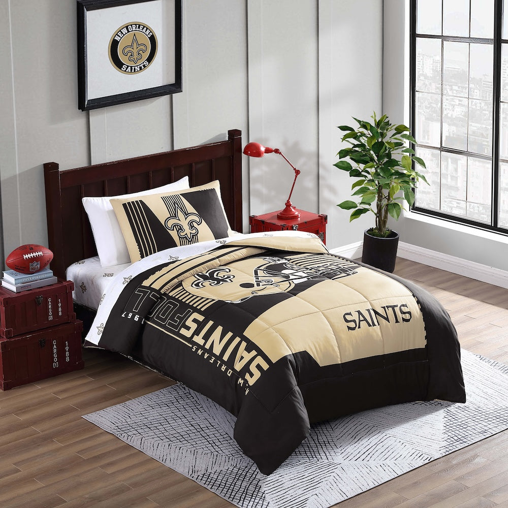 New Orleans Saints twin size bed in a bag