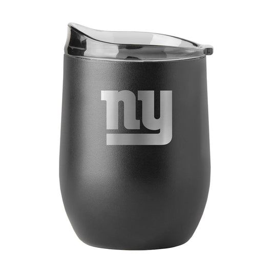 New York Giants black etch curved drink tumbler