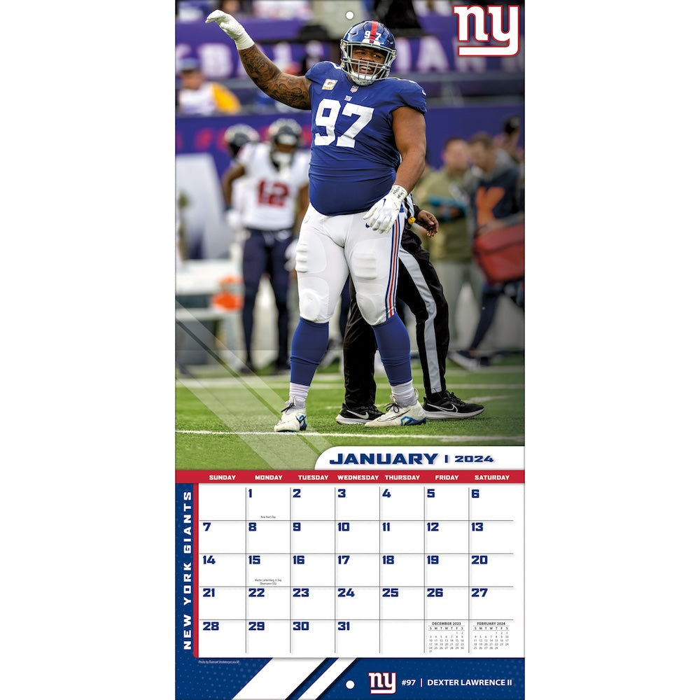 Buy NFL New York Giants 2024 Photo Team Wall Calendar ProFootballStuff