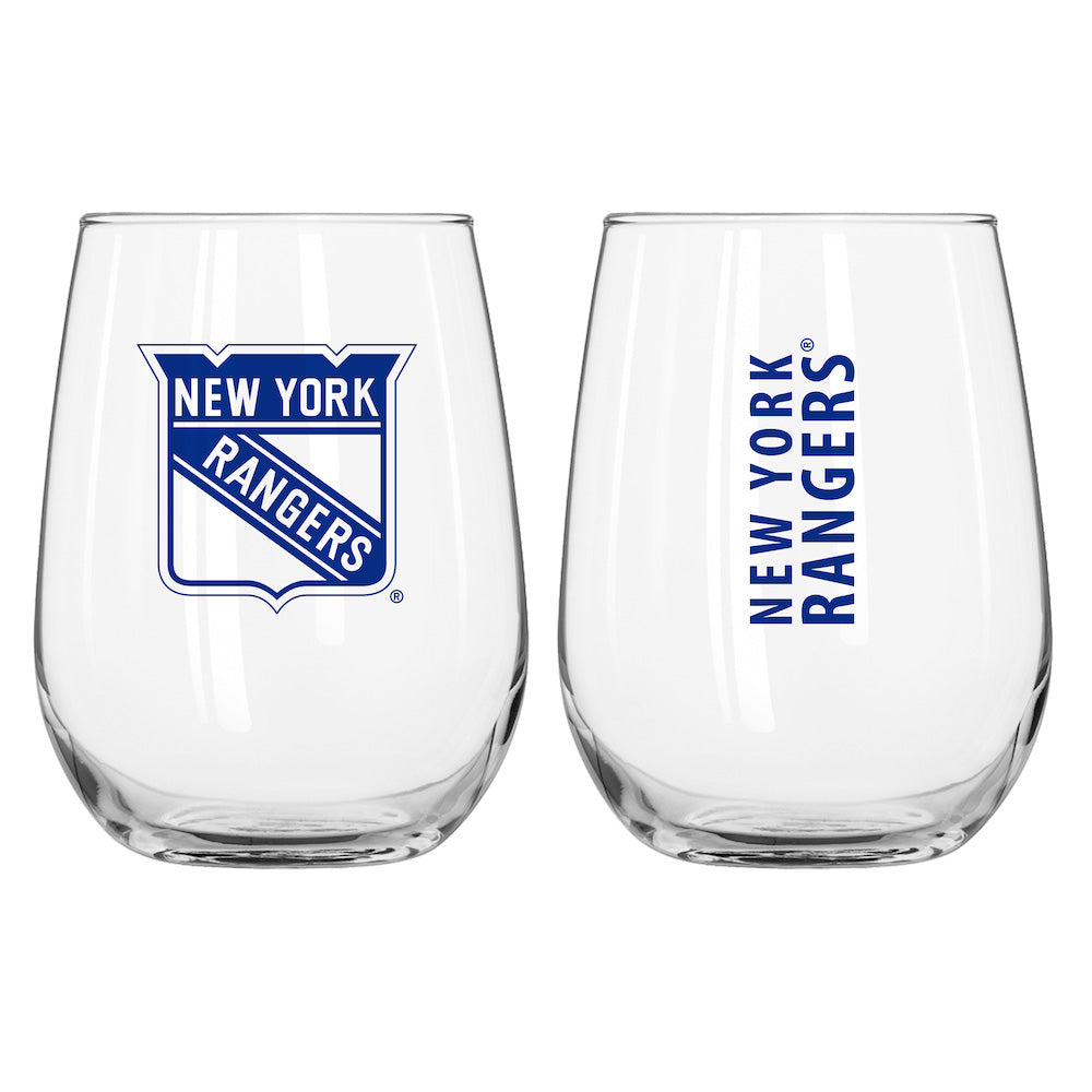 New York Rangers Stemless Wine Glass