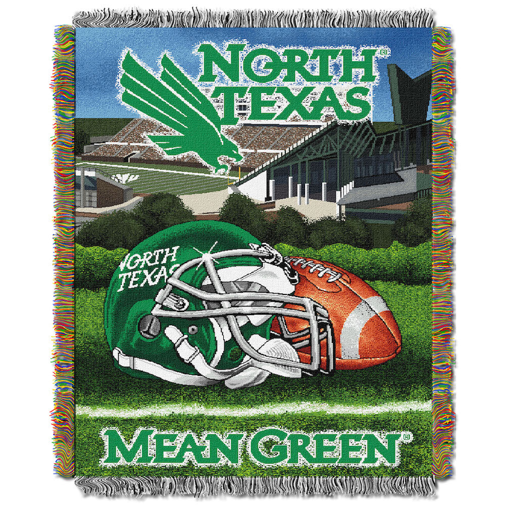 North Texas Mean Green woven home field tapestry
