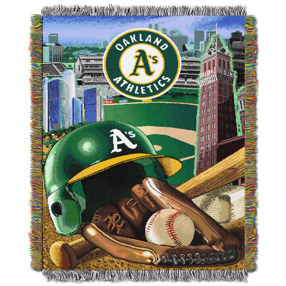 Oakland A's woven home field tapestry