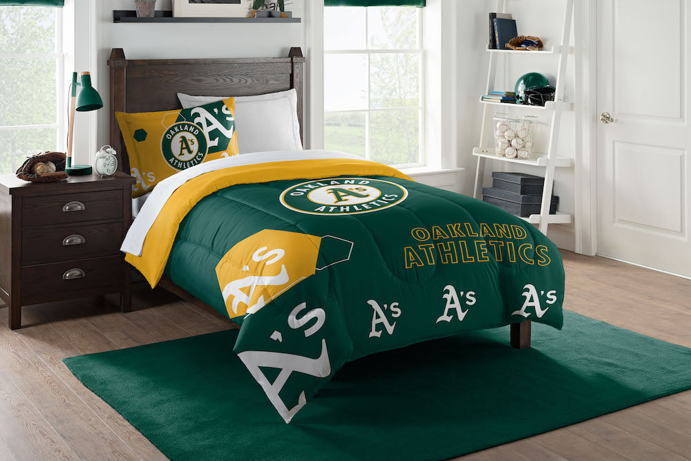 Oakland A's twin size comforter set