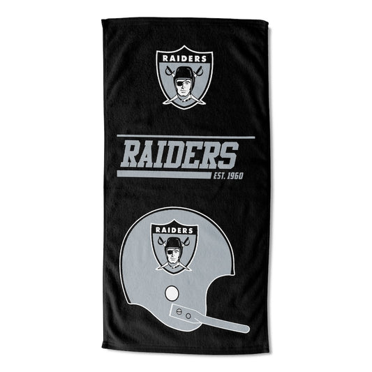 Oakland Raiders color block beach towel