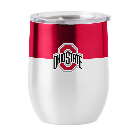 Ohio State Buckeyes color block curved drink tumbler