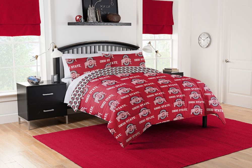 Ohio State Buckeyes queen size bed in a bag