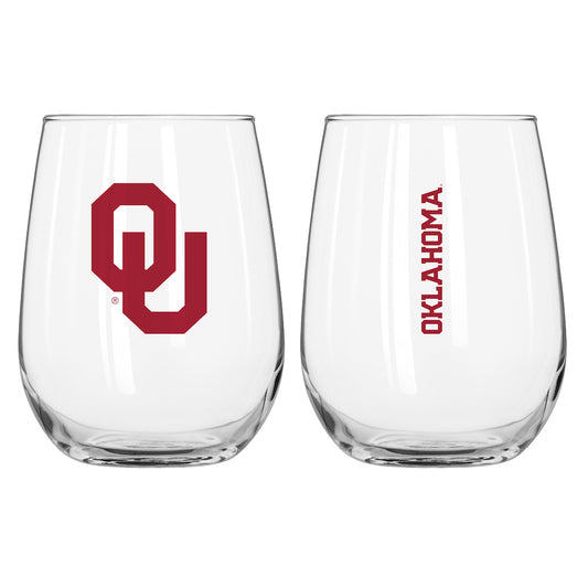Oklahoma Sooners Stemless Wine Glass