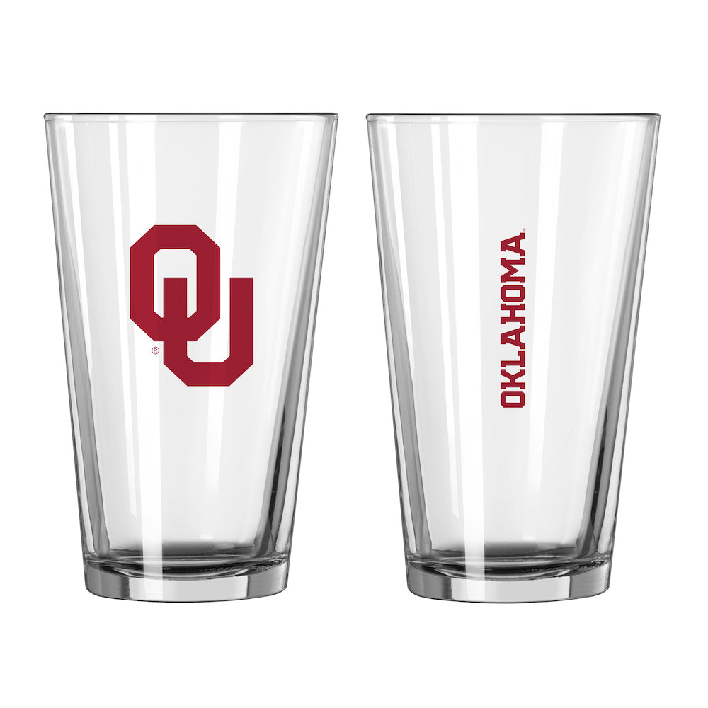 Oklahoma Sooners pint glass