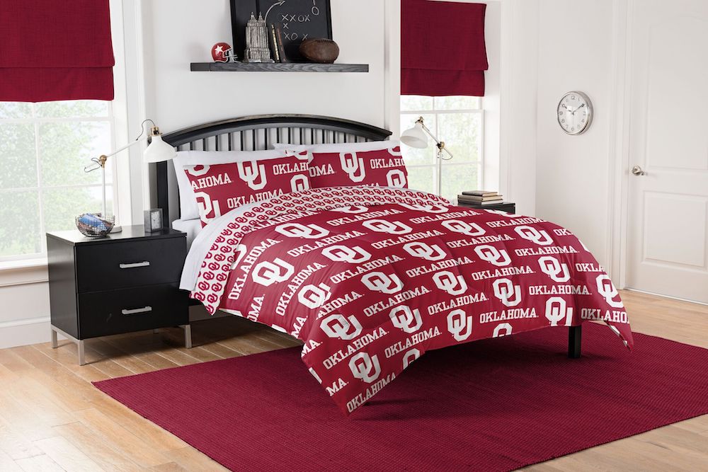 Oklahoma Sooners queen size bed in a bag