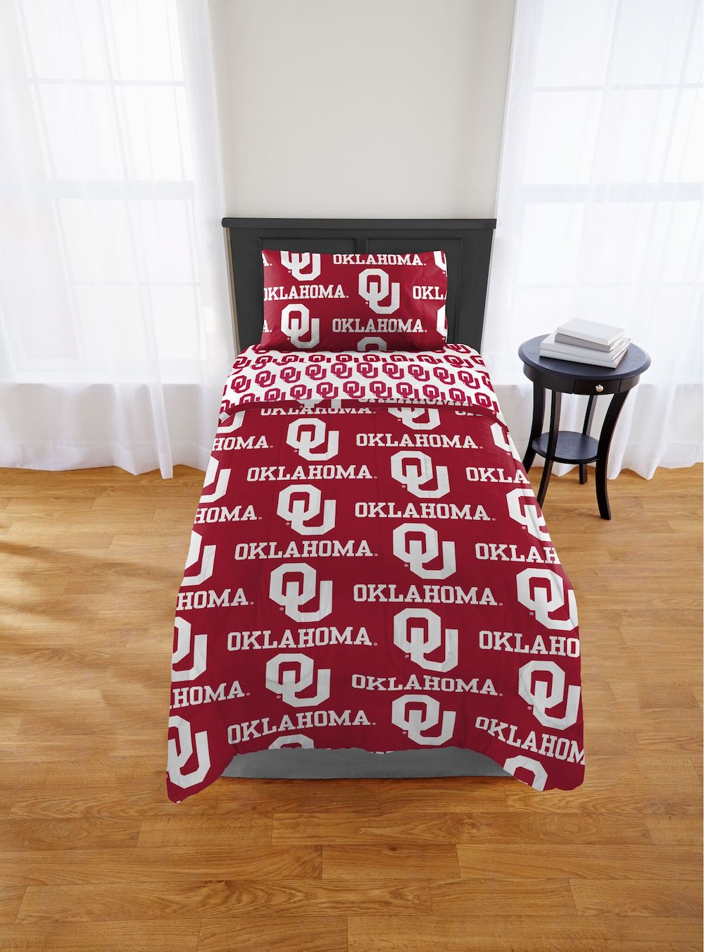 Oklahoma Sooners twin size bed in a bag