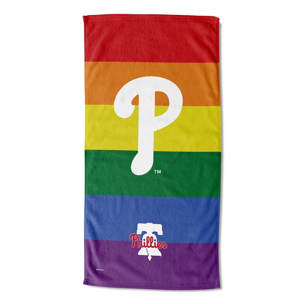 Buy MLB Philadelphia Phillies PRIDE Beach Towel ProFootballStuff