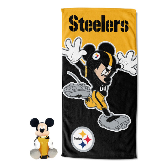 Pittsburgh Steelers Mickey Mouse Hugger and Towel