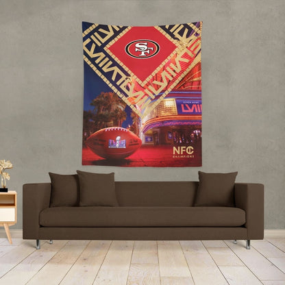 San Francisco 49ers 50 x 60 Super Bowl Wall Hanging Lifestyle