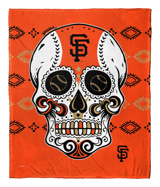 San Francisco Giants CANDY SKULL silk touch throw blanket