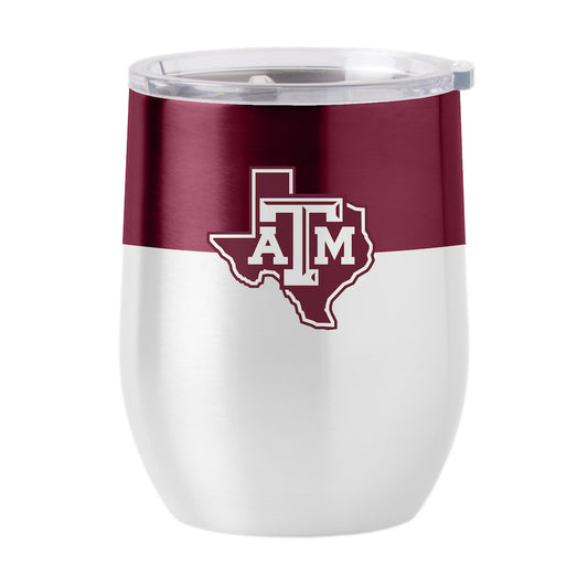 Texas A&M Aggies color block curved drink tumbler