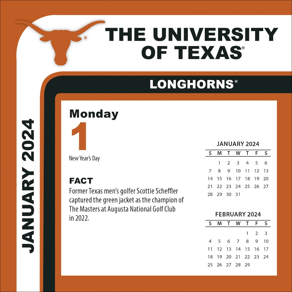 Buy NCAA Texas Longhorns 2024 PageADay Desk Calendar ProFootballStuff
