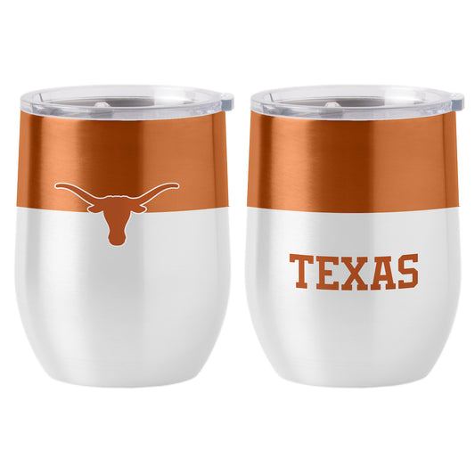 Texas Longhorns color block curved drink tumbler