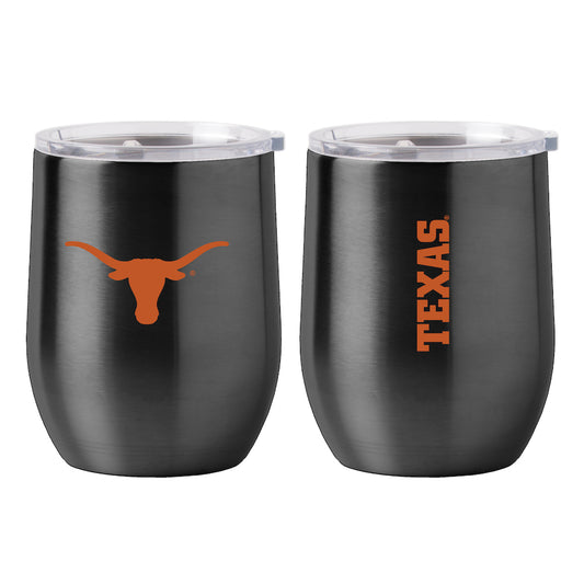Texas Longhorns stainless steel curved drink tumbler