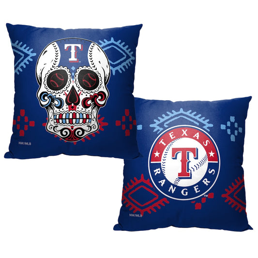 Texas Rangers CANDY SKULL throw pillow