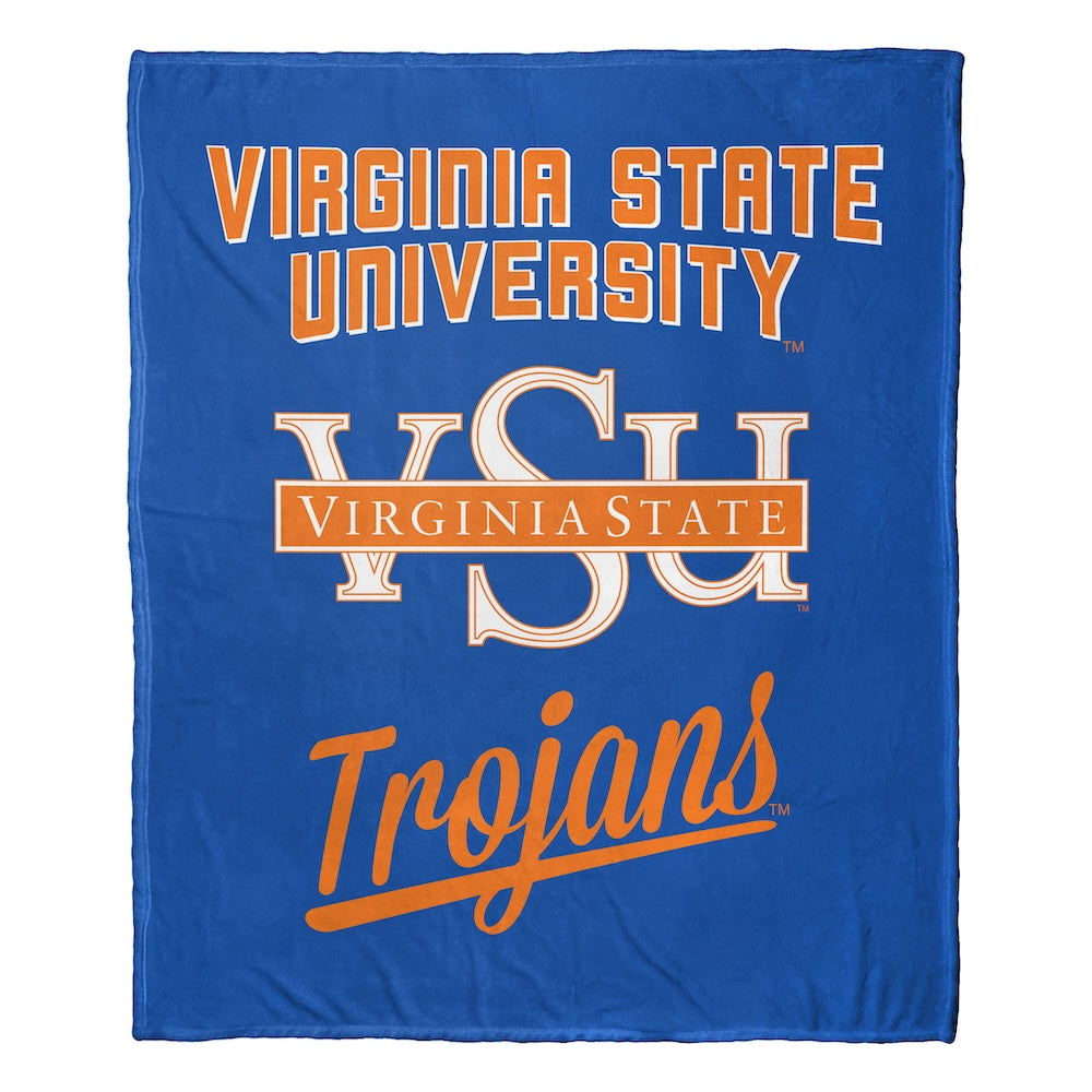 Virginia State Trojans official silk touch throw blanket