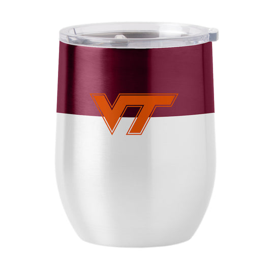 Virginia Tech Hokies color block curved drink tumbler
