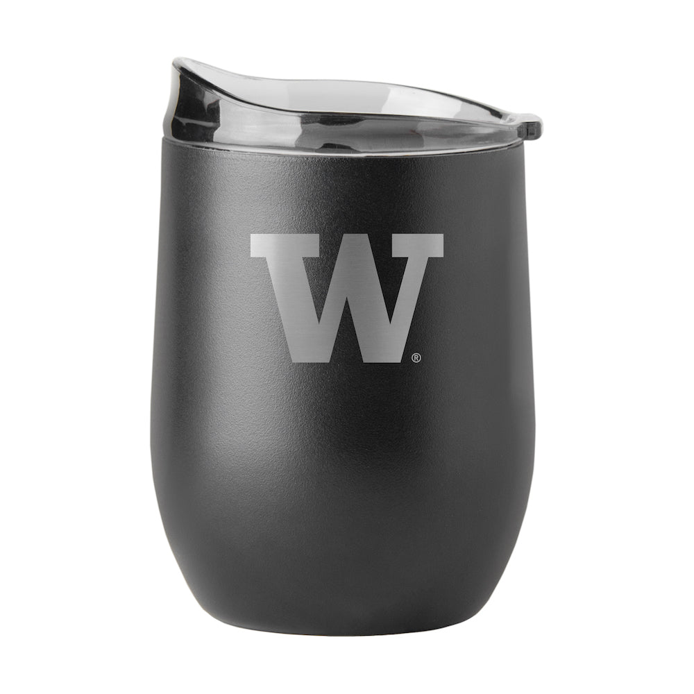 Washington Huskies black etch curved drink tumbler