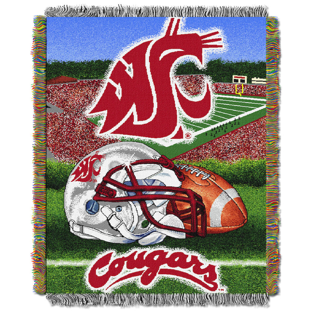 Washington State Cougars woven home field tapestry