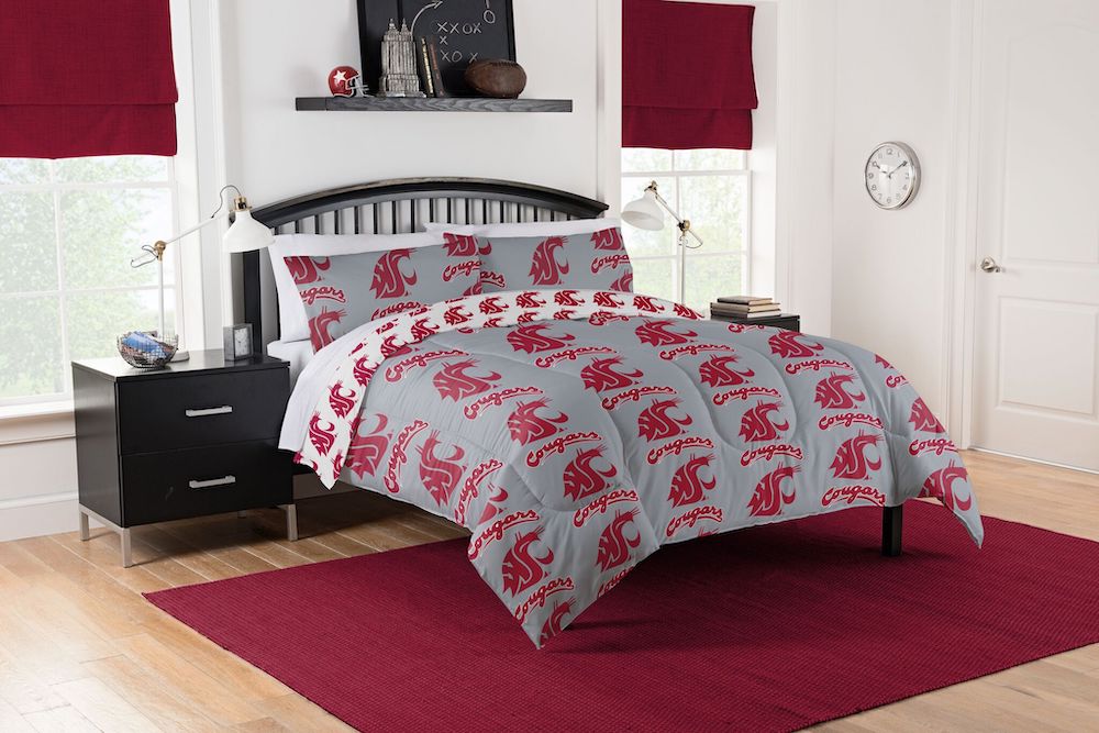 Washington State Cougars queen size bed in a bag
