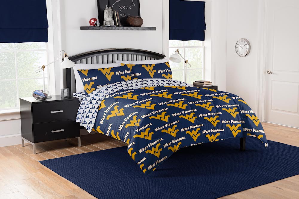 West Virginia Mountaineers full size bed in a bag
