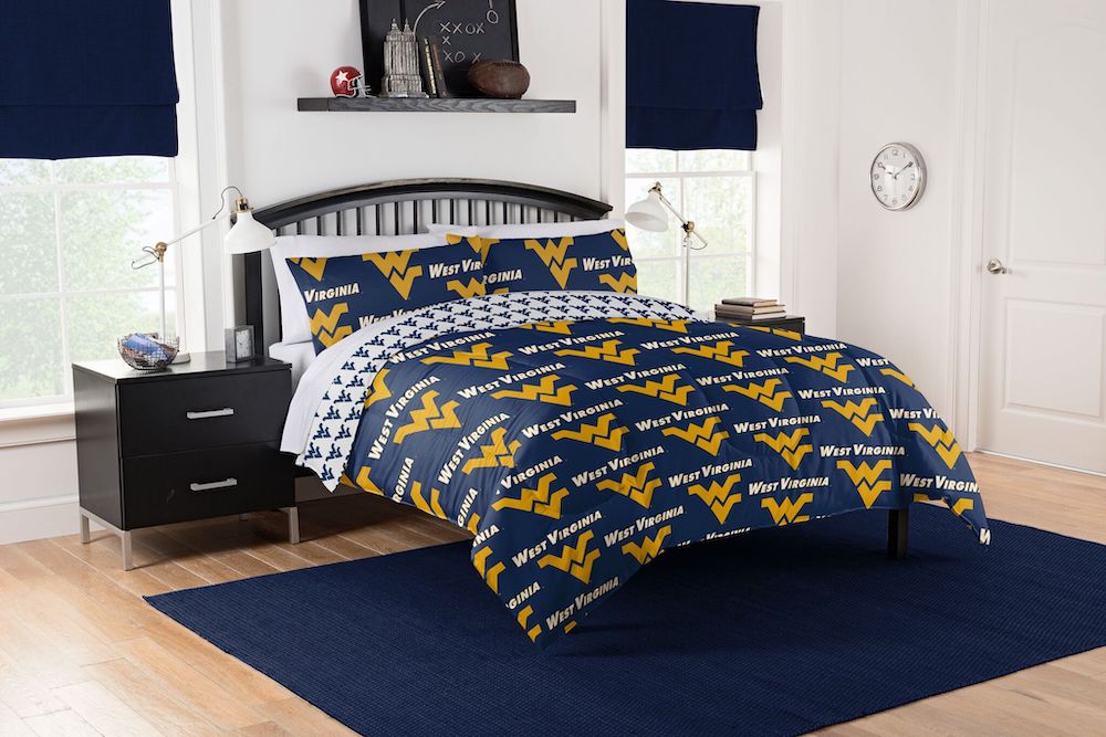 West Virginia Mountaineers queen size bed in a bag