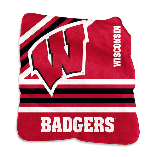 Wisconsin Badgers Raschel throw blanket