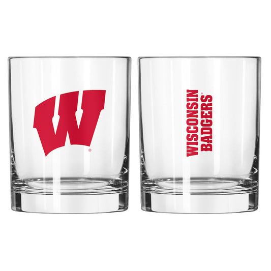 Wisconsin Badgers Rocks Glass