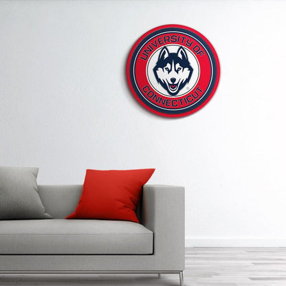Connecticut Huskies Modern Disc Wall Sign Room View